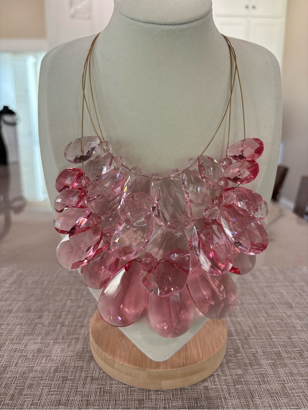 Joan Rivers Pink Faceted Flamingo Drops Necklace